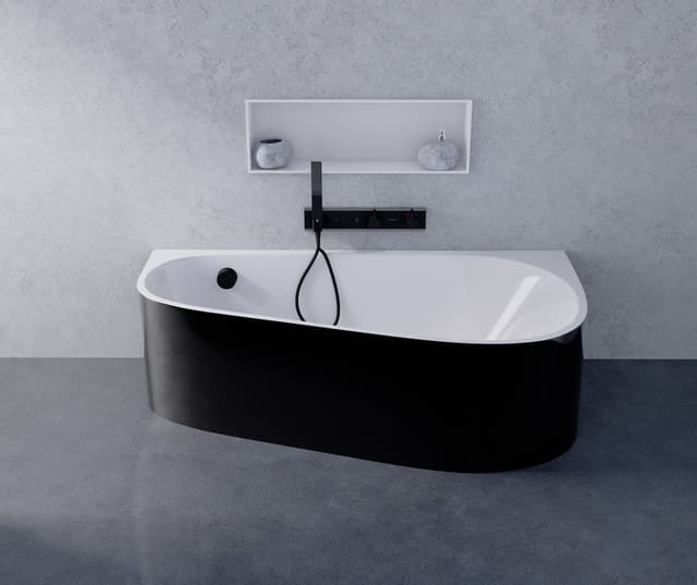 PROJEKTA DR MONOLITH wanna przyścienna 156x77x60cm, biały/czarny