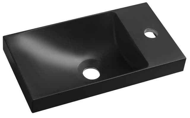 Umywalka kompozytowa meblowa Sapho 40x22 cm czarny mat