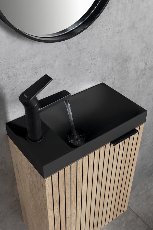 Umywalka kompozytowa meblowa Sapho 40x22 cm czarny mat