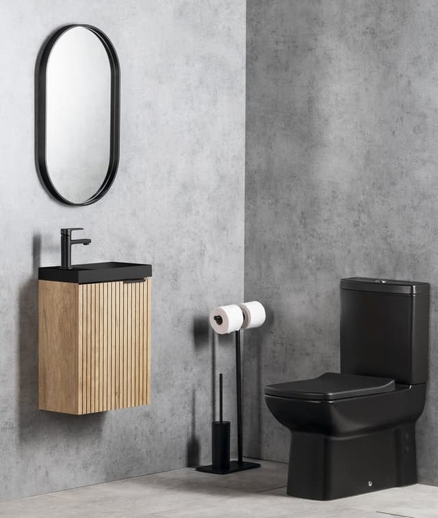 Umywalka kompozytowa meblowa Sapho 40x22 cm czarny mat