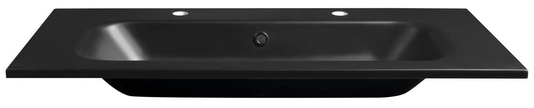 SIDRA umywalka kompozytowa 101x46cm, 2 otwory na baterie, czarny mat