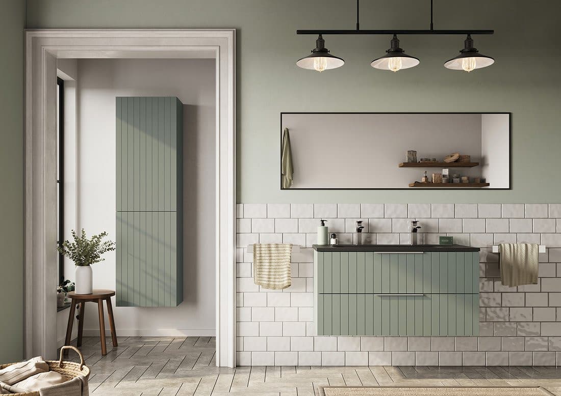 SIDRA umywalka kompozytowa 101x46cm, 2 otwory na baterie, czarny mat