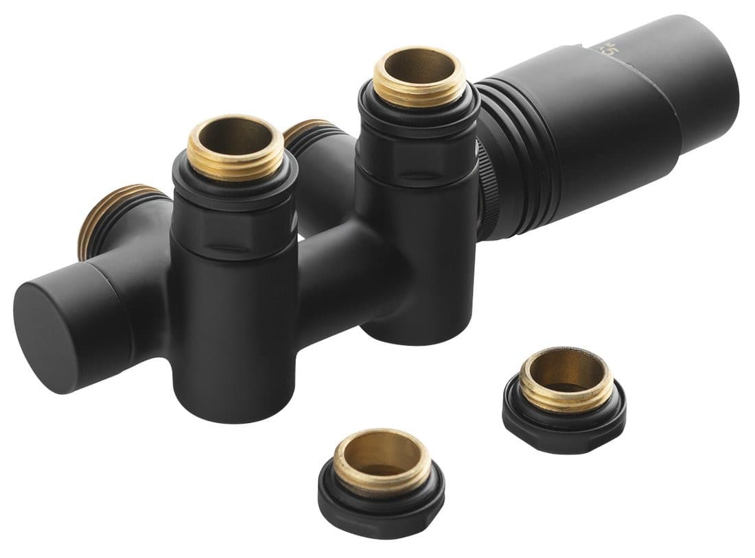 WICHER COMBI zestaw przyłączeniowy zespolony z termostatem 50 mm czarny mat