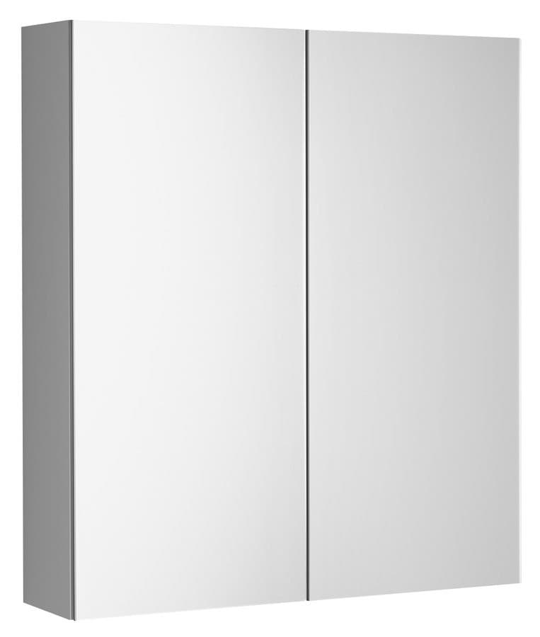NEON szafka z lustrem, obustronne drzwiczki lustrzane, 600x665mm, biała