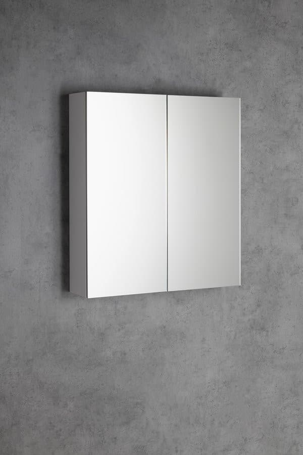 NEON szafka z lustrem, obustronne drzwiczki lustrzane, 600x665mm, biała