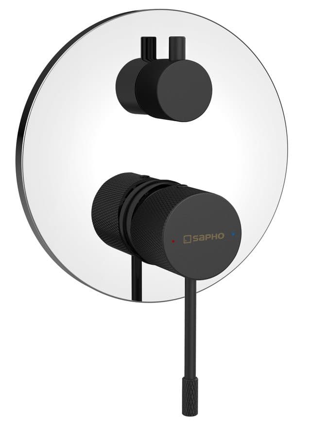 SOLARIS bateria prysznicowa podtynkowa, 2 wyjścia, chrom/czarny mat