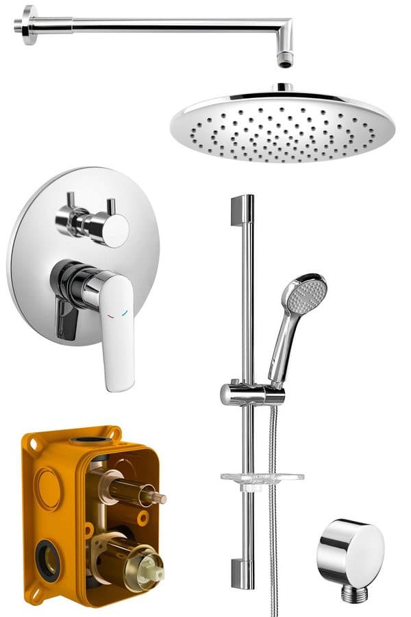 SCHMITZ zestaw prysznicowy z baterią podtynkową, 2 wyjścia, chrom