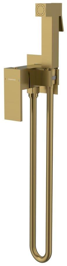 CUBEMIX bateria bidetowa podtynkowa z słuchawką matowa złota