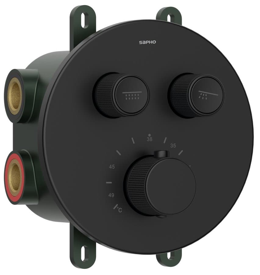 SMART SELECT bateria prysznicowa termostatyczna podtynkowa, 2 wyjścia, czarny mat