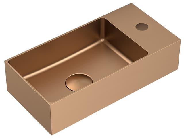 AURUM mała umywalka stal nierdzewna miedź mat 36,5x18 cm z powłoką PVD