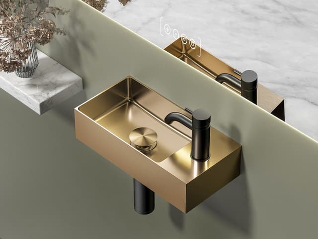 AURUM mała umywalka stal nierdzewna miedź mat 36,5x18 cm z powłoką PVD