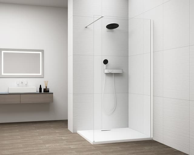 ESCA WHITE MATT jednoczęściowa kabina prysznicowa Walk-In 800 mm