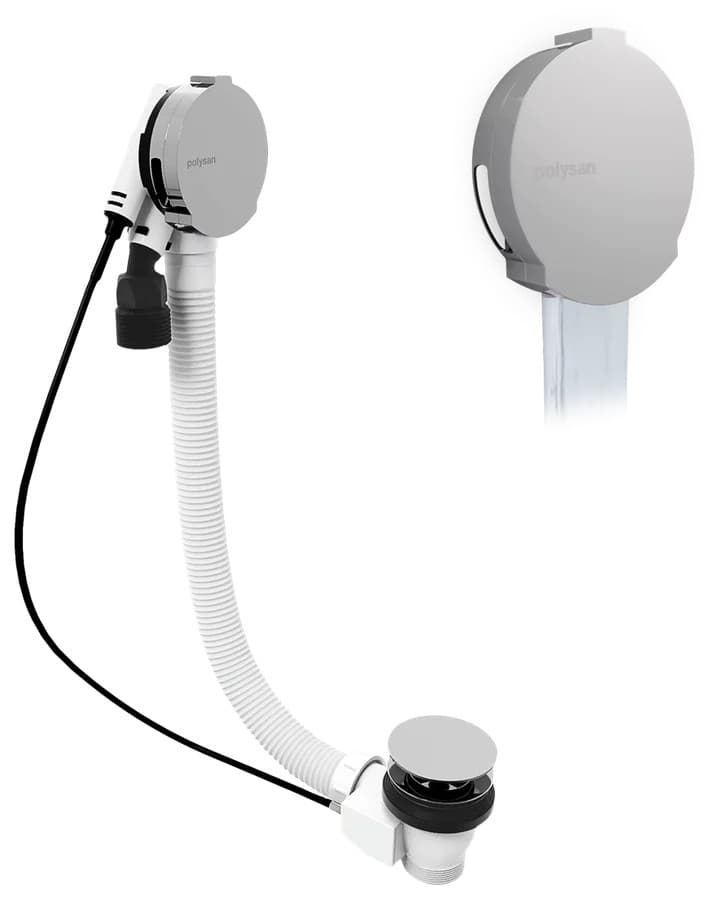 Zestaw odpływowy z napełnianiem 800 mm automatyczny korek chrom