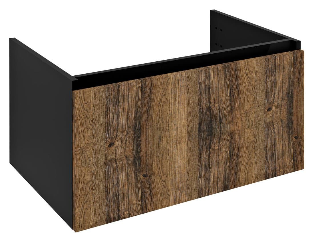 LOREA szafka umywalkowa 80x44x51,2 cm, 1 szuflada, dąb collingwood/czarny mat