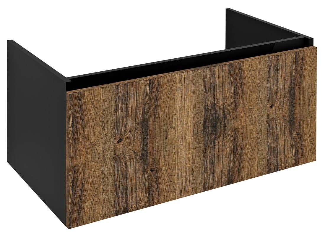 LOREA szafka umywalkowa z szufladą, 90x44x51,2cm, dąb collingwood/czarny mat