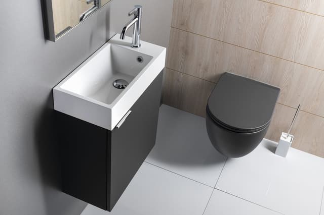 ARIANA kompozytowa umywalka 50x25 cm z baterią prawej strony