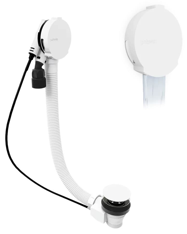 MARBLE automatyczny odpływ z napełnianiem 800mm biały