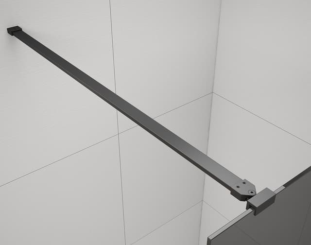 ESCA BLACK MATT jednoczęściowa kabina przysznicowa Walk-In, szkło czyste, 1300 mm