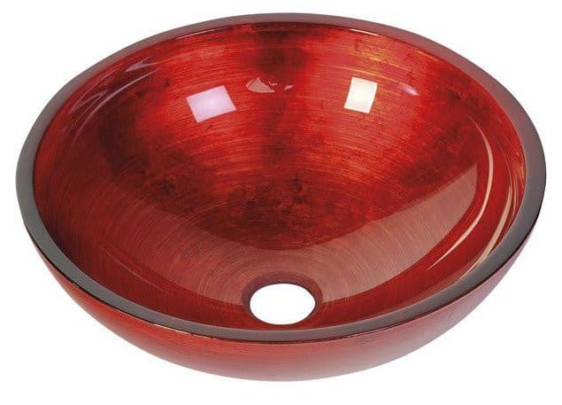 MURANO ROSSO IMPERO umywalka nablatowa szklana, średnica 40 cm, czerwona