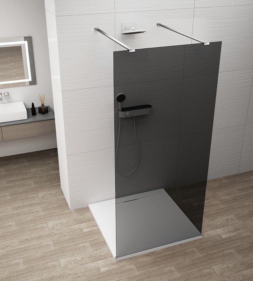 ESCA CHROME jednoczęściowa kabina przysznicowa Walk-In, szklo dymione, 1000 mm