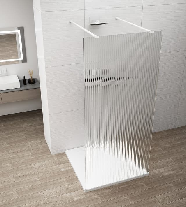 ESCA WHITE MATT jednoczęściowa kabina przysznicowa Walk-In, szkło Flute, 1500 mm