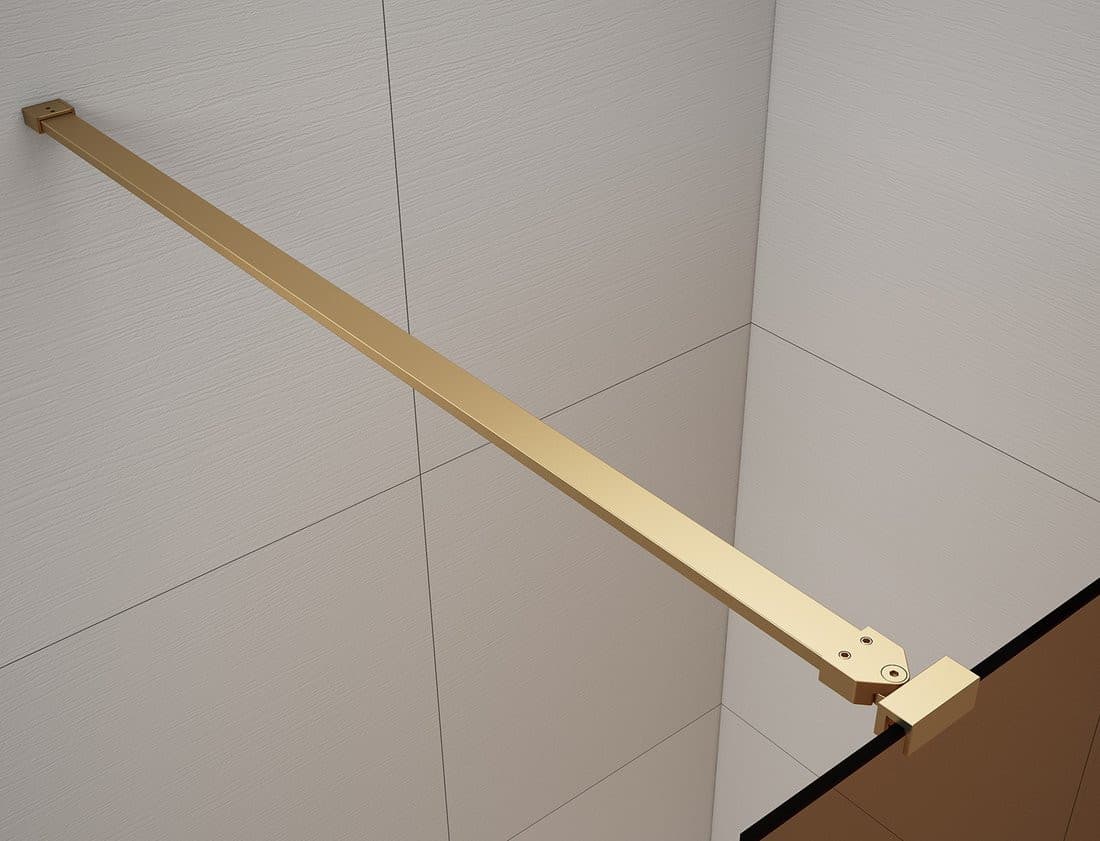 ESCA GOLD MATT jednoczęściowa kabina przysznicowa Walk-In, szkło Marron, 1200 mm