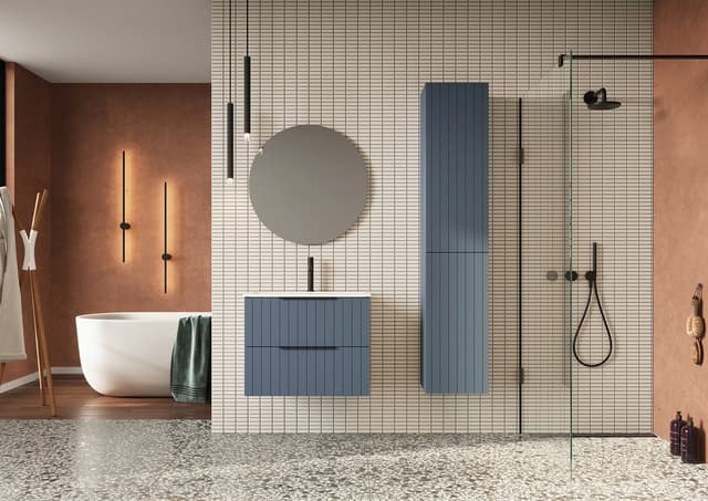 ESPACE słupek wysoki 50x172x32cm, 2 drzwiczki, lewy/prawy, siena strip