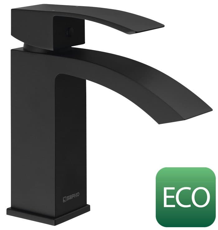 GINKO 35 bateria umywalkowa czarny mat z głowicą ECO