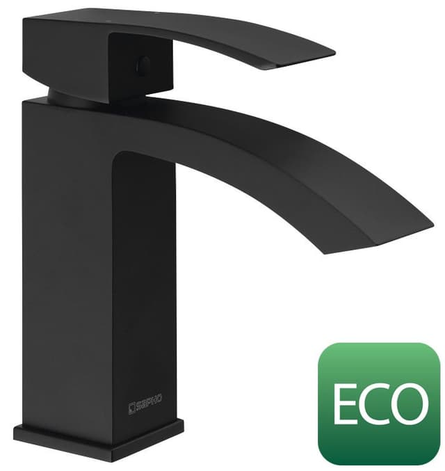 GINKO 35 bateria umywalkowa czarny mat z głowicą ECO