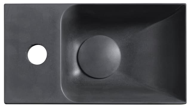 Umywalka betonowa PICCOLINO antracyt 30,8x17 cm, bateria lewa