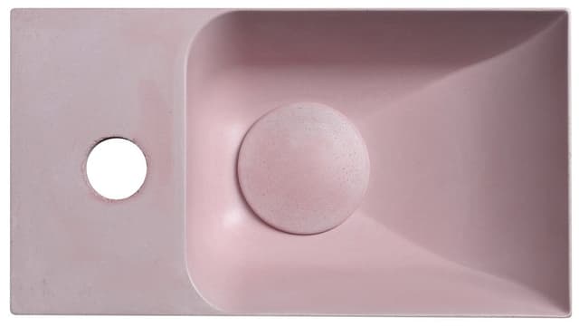 PICCOLINO mała umywalka betonowa 30,8x17 cm z baterią lewostronną różowa