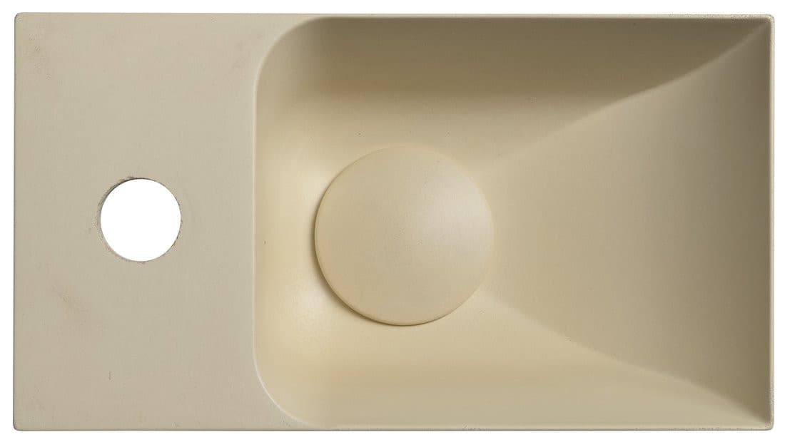 PICCOLINO mała umywalka betonowa 30,8x17 cm z baterią L żółta