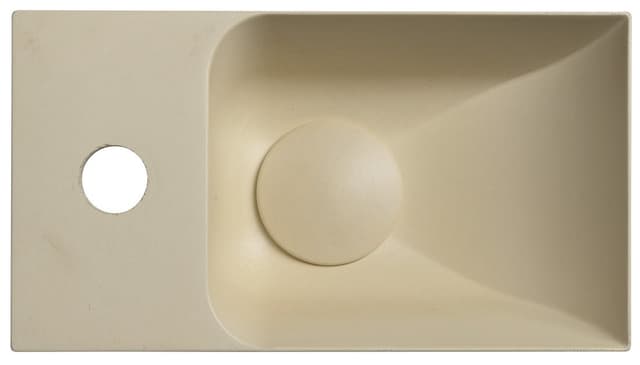 PICCOLINO mała umywalka betonowa 30,8x17 cm z baterią L żółta