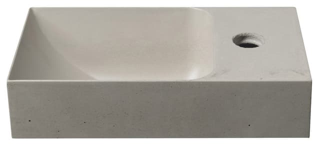 Umywalka betonowa PICCOLINO 30,8x17 cm piaskowy z baterią prawej strony