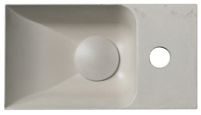 Umywalka betonowa PICCOLINO 30,8x17 cm piaskowy z baterią prawej strony