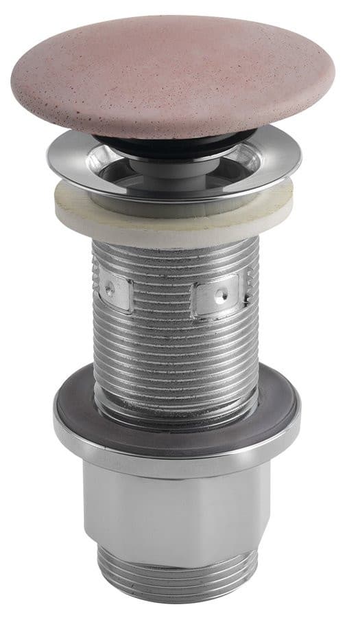 Korek umywalkowy 5/4 klik-klak różowy z betonowym grzybkiem