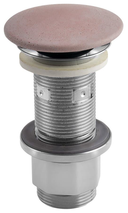 Korek umywalkowy 5/4 klik-klak różowy z betonowym grzybkiem