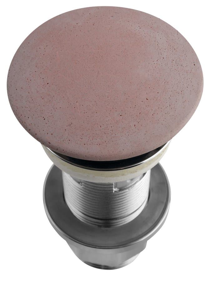 Korek umywalkowy 5/4 klik-klak różowy z betonowym grzybkiem