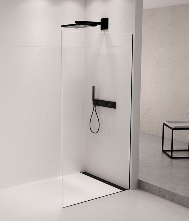 ARCHITEX zestaw mocowania szkła ściana-podłoga 1610x2105mm czarny mat