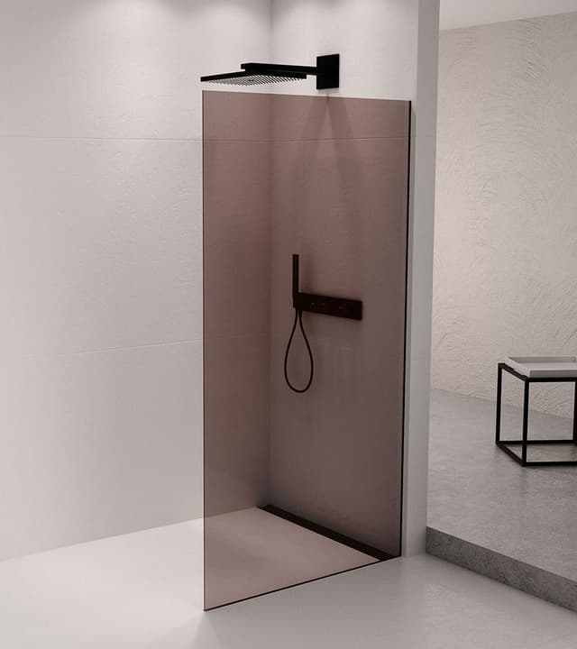 ARCHITEX zestaw mocowania szkła ściana-podłoga 1610x2105mm czarny mat