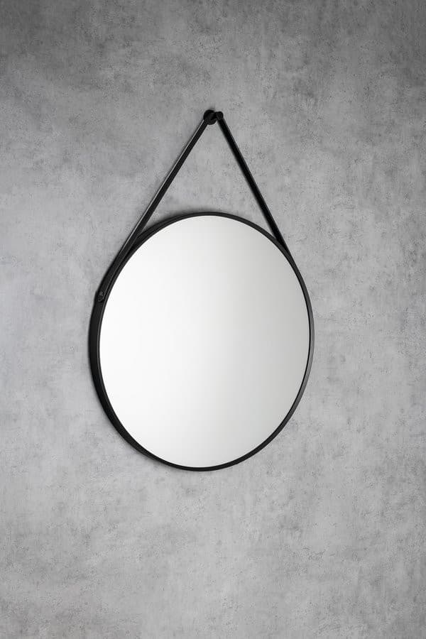 STAGO okrągłe lustro śr. 60 cm z czarnym paskiem antykorozyjne