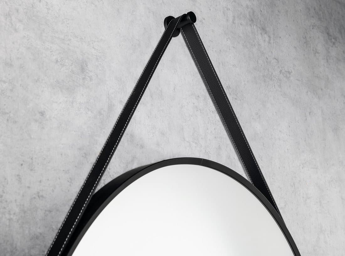 STAGO okrągłe lustro śr. 60 cm z czarnym paskiem antykorozyjne