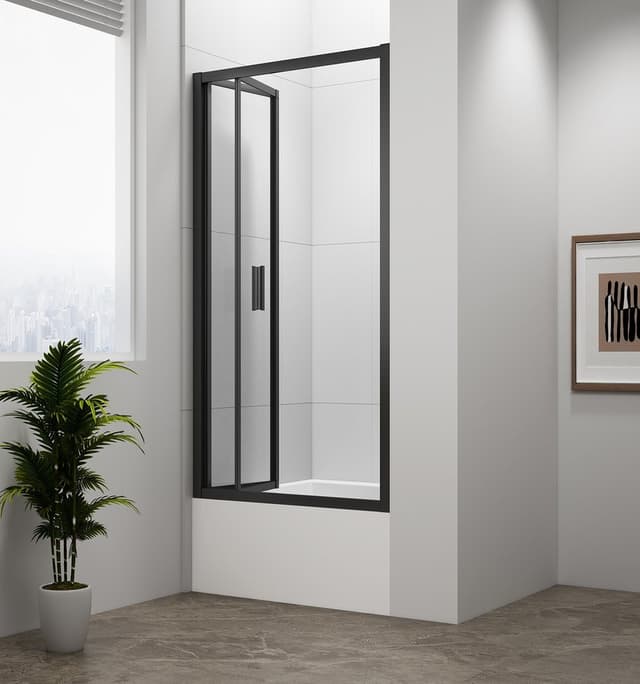 DEEP BLACK drzwi prysznicowe składane 1000x1650mm, szkło czyste