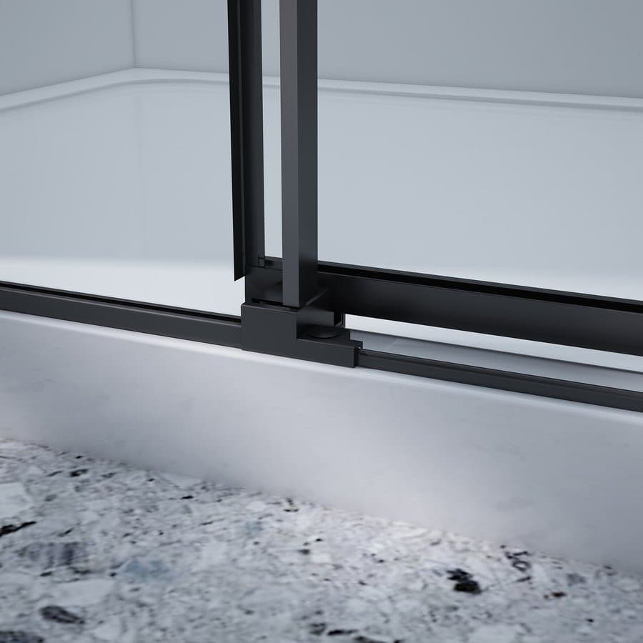 DRAGON BLACK przesuwne drzwi prysznicowe, wejście z rogu, 900mm, szkło czyste