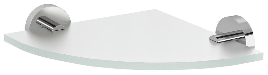 X-ROUND półka szklana narożna ćwierćokrągła 220x220 mm chrom