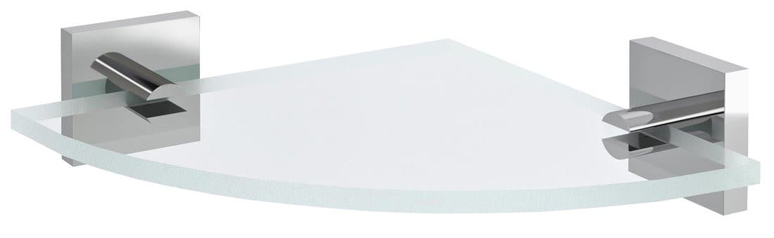 X-SQUARE półka narożna szklana 220x220 mm chrom