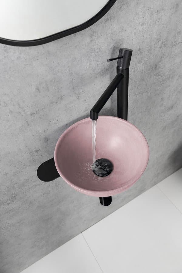 Umywalka TETRIS z otworem na baterię matowa czarna stal