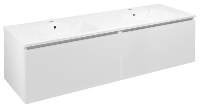 LOREA szafka z podwójną umywalką 161x46x51,5 cm, biały mat