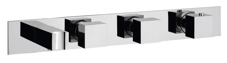 Termostatyczna bateria podtynkowa z uchwytem prysznica, 2 wyjścia, chrom