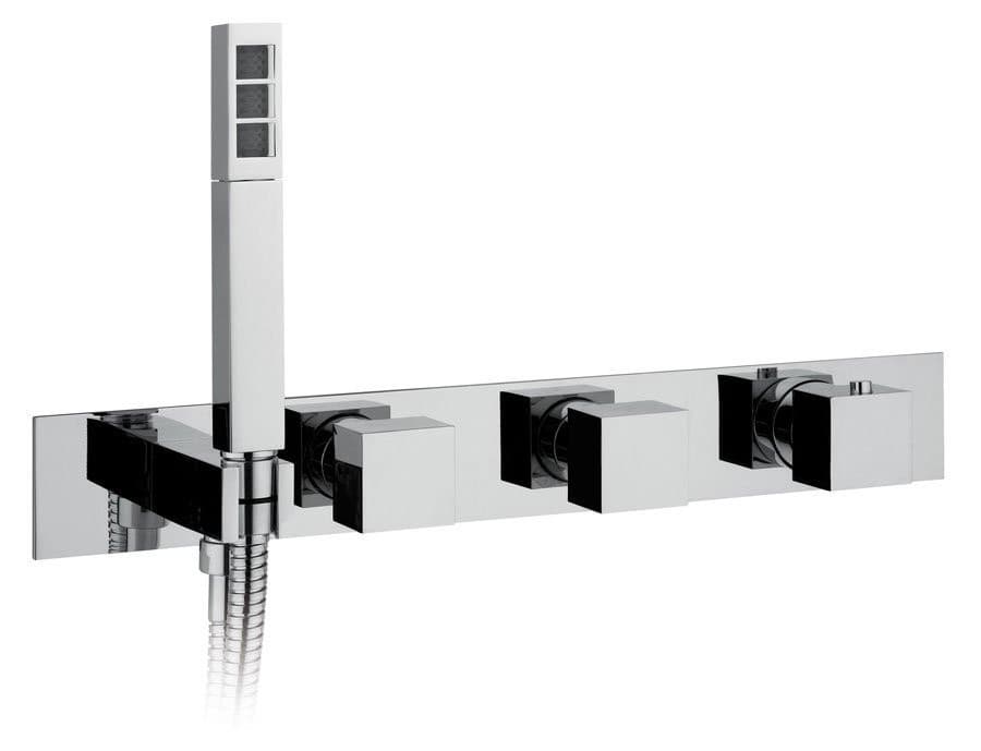 Termostatyczna bateria podtynkowa z uchwytem prysznica, 2 wyjścia, chrom
